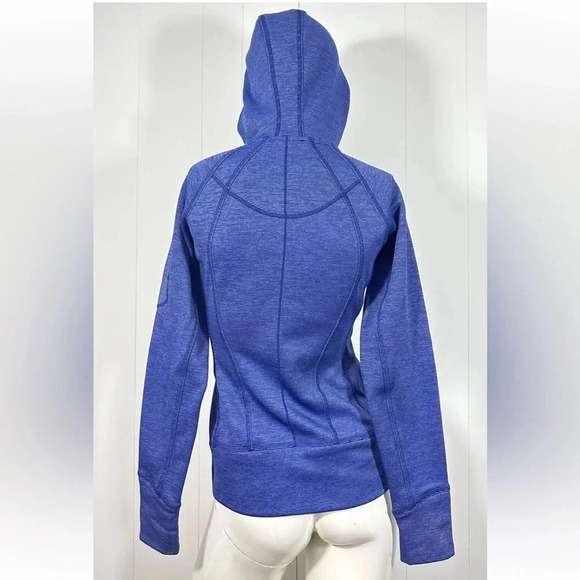 Athleta Blue Full Zip Hooded Fleece Jacket Athletic Active Gym Sweater XS - Picture 6 of 11